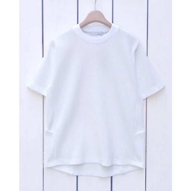 narifuri ナリフリ マルチワッフルクルーネックTシャツ ホワイト ブラック Multi Waffle Crew Neck T-Shirts 半袖 サーマル バイク ストレッチ シンプル | narifuri | 01