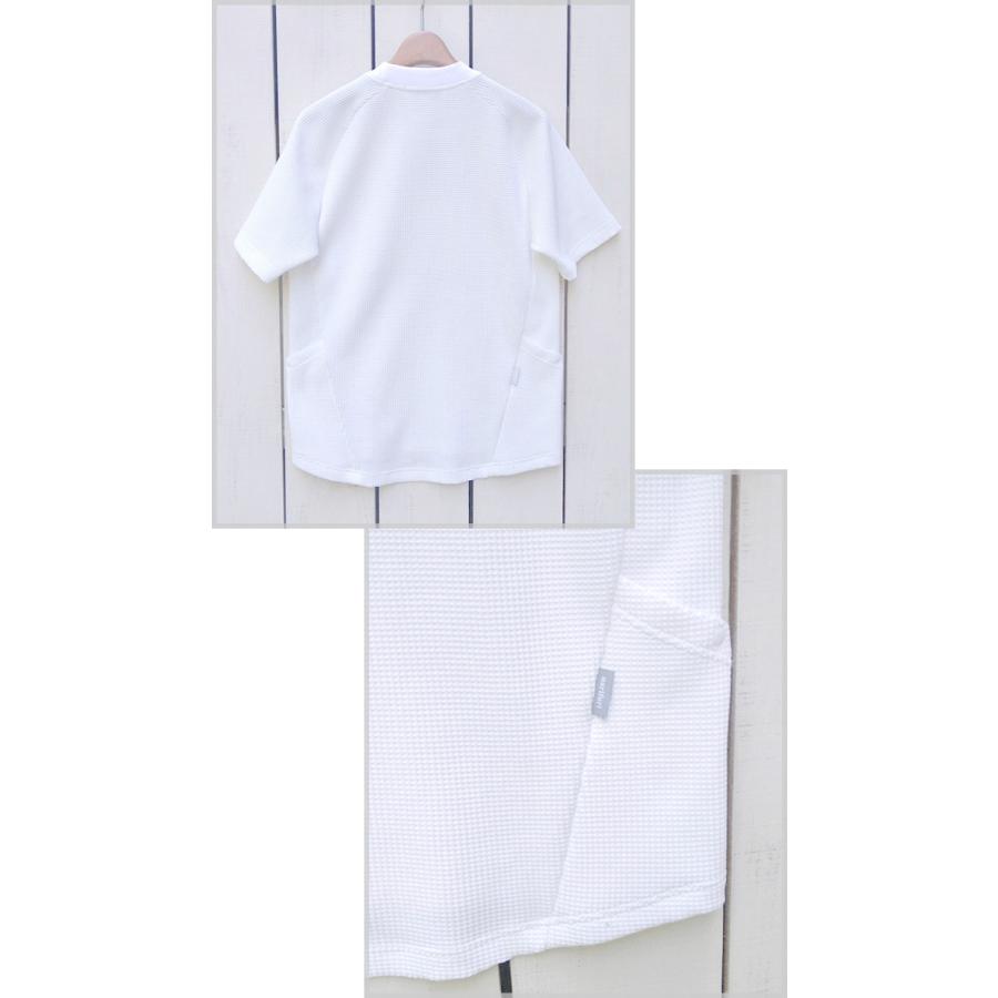 narifuri ナリフリ マルチワッフルクルーネックTシャツ ホワイト ブラック Multi Waffle Crew Neck T-Shirts 半袖 サーマル バイク ストレッチ シンプル | narifuri | 04