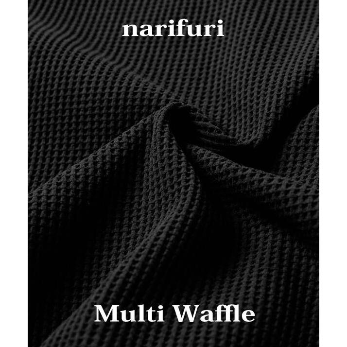 narifuri ナリフリ マルチワッフルクルーネックTシャツ ホワイト ブラック Multi Waffle Crew Neck T-Shirts 半袖 サーマル バイク ストレッチ シンプル | narifuri | 08