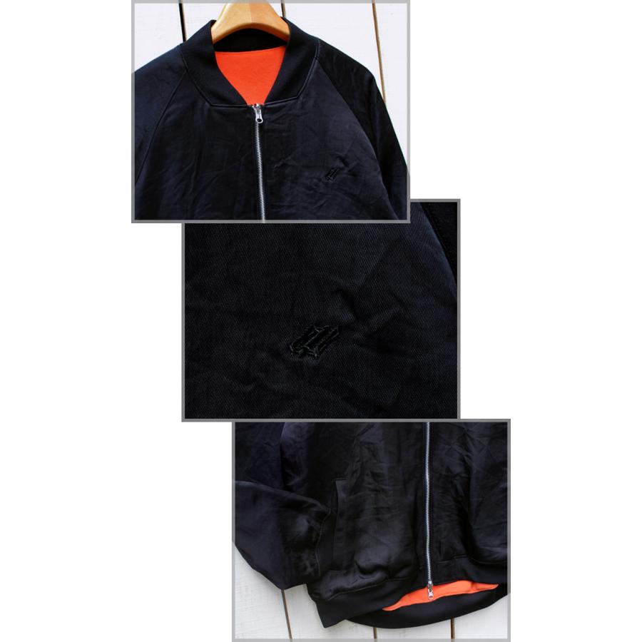 narifuri Taion ナリフリ ヘビーサテンフライトブルゾン ブラック Heavy Satin Flight Blouson リバーシブル 刺繍 スーベニア ジャケット フリース キルティング | narifuri | 03