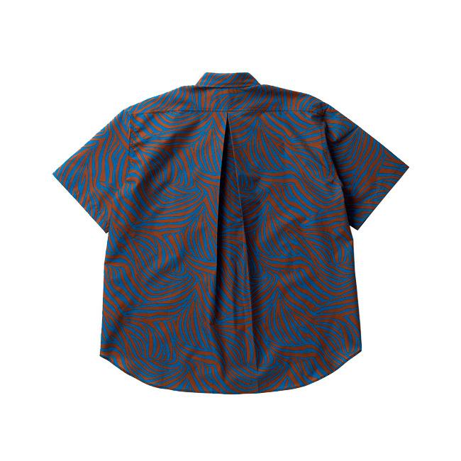 narifuri ナリフリ メッシュ半袖シャツ ブラウン ブルー 総柄 NFC Mesh SS Shirts Brown 軽量 速乾 通気 ストレッチ ネイチャー フィールド クラブ | narifuri | 03