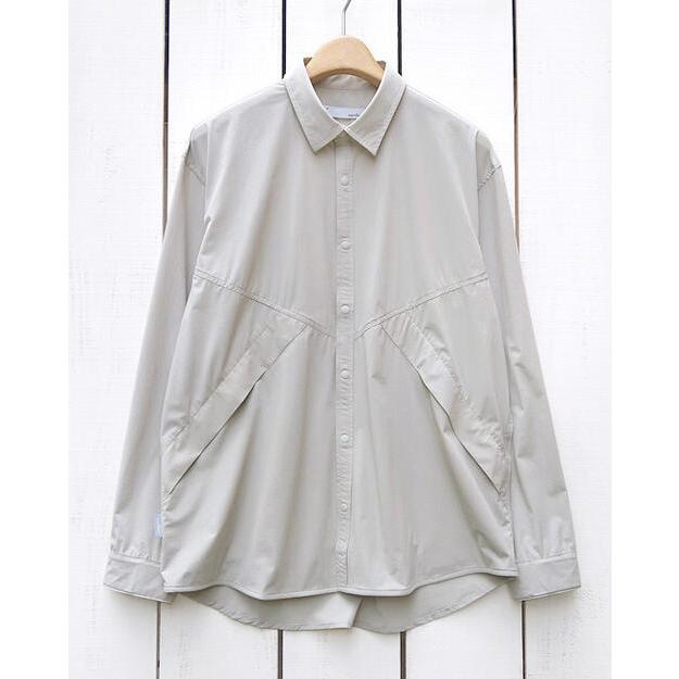 narifuri ナリフリ アウターライクシャツ グレージュ ブルーグレー Outer Like Shirts ジャケット 長袖 スナップボタン 軽量 速乾 通気 ストレッチ はおり | narifuri | 01