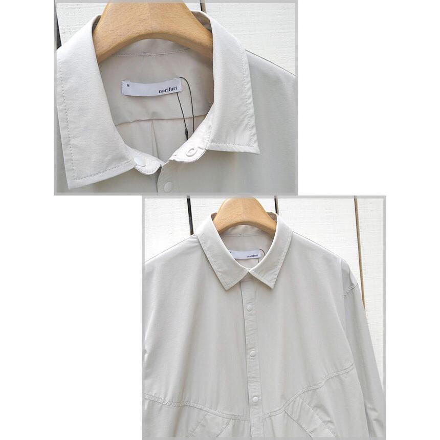 narifuri ナリフリ アウターライクシャツ グレージュ ブルーグレー Outer Like Shirts ジャケット 長袖 スナップボタン 軽量 速乾 通気 ストレッチ はおり | narifuri | 02