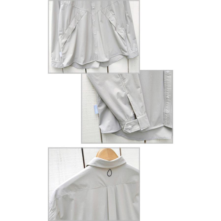 narifuri ナリフリ アウターライクシャツ グレージュ ブルーグレー Outer Like Shirts ジャケット 長袖 スナップボタン 軽量 速乾 通気 ストレッチ はおり | narifuri | 03