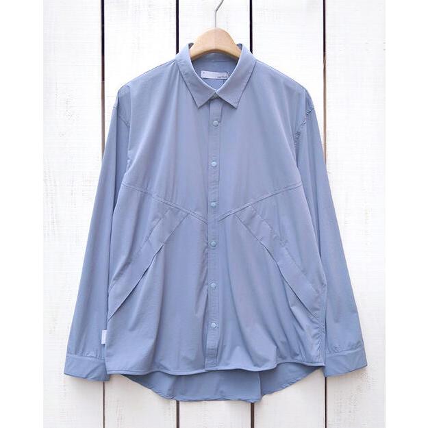 narifuri ナリフリ アウターライクシャツ グレージュ ブルーグレー Outer Like Shirts ジャケット 長袖 スナップボタン 軽量 速乾 通気 ストレッチ はおり | narifuri | 04