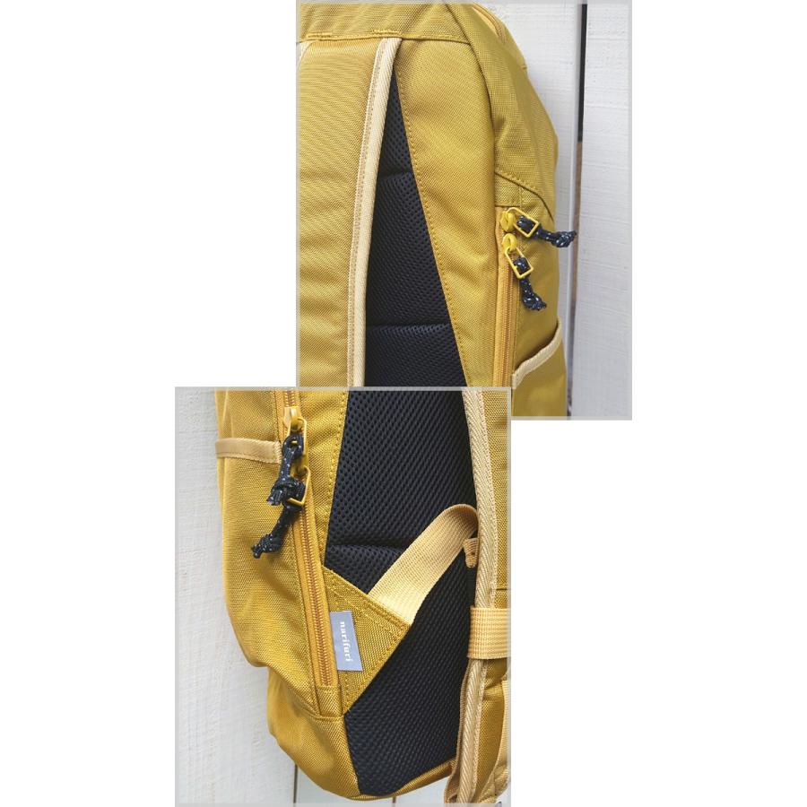 narifuri ナリフリ ハテナリュック マスタード ブラック Hatena Ruck 20-25L バックパック 軽量 耐久 撥水 サイドダブルポケット PCスリーブ チェストストラップ | narifuri | 05
