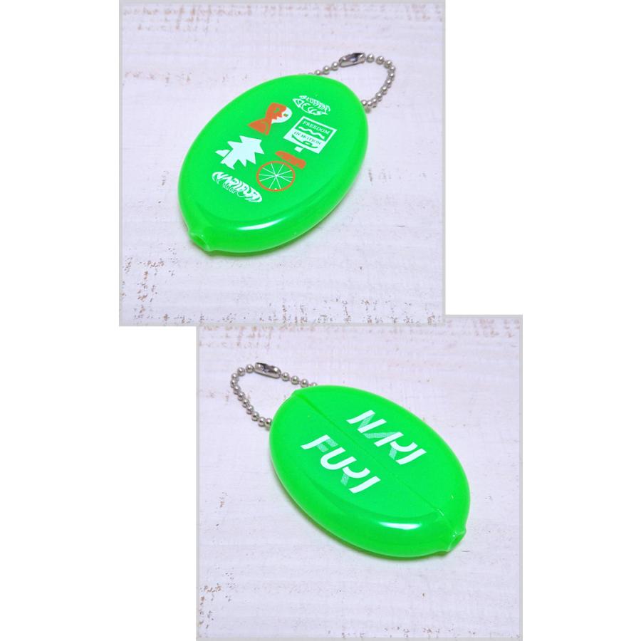 Silicone ナリフリ シリコンコインケース ライム Coin Case Lime オリジナルプリントオーバル オーバル キーホルダー 小銭入れ バック チャーム | narifuri | 01