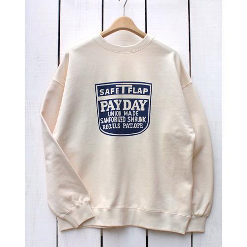 PAY DAY ペイデイ 復刻 50年代 セールスプロモーションスウェット アイボリー ネイビー プリント 50s Sales Promotion Sweat Ivory | PAYDAY
