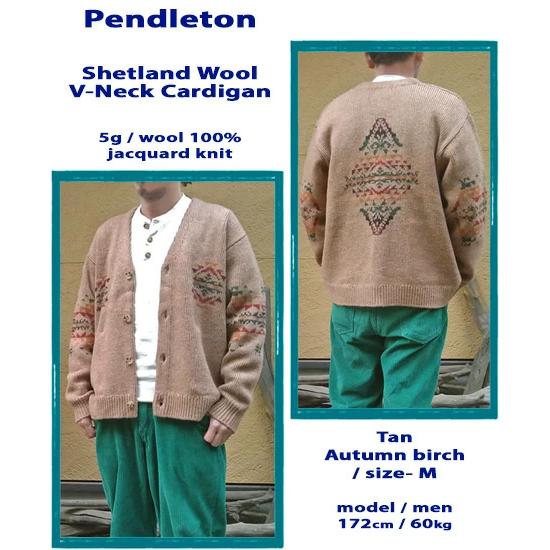 希少◆ペンドルトン ペイズリー ネイティブ柄 ウール カーディガン◇ネイビー S PENDLETON（ペンドルトン） セーター ニット ニット/カーディガン