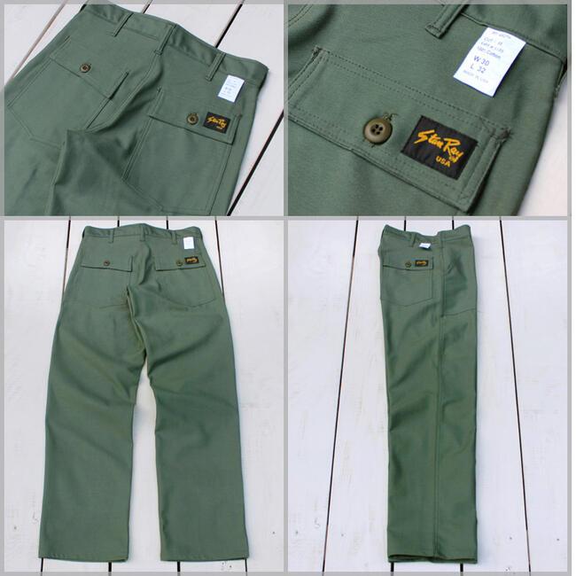 Stan Ray スタンレー 4ポケット ファティーグパンツ オリーブ バックサテン ノンウォッシュ 4 Pocket Fatigue Pants Olive Back Sateen | Stan Ray | 01