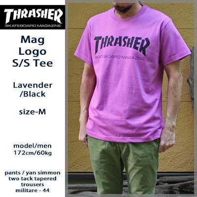THRASHER（スラッシャー） プリントTシャツ ラベンダー ロゴプリント