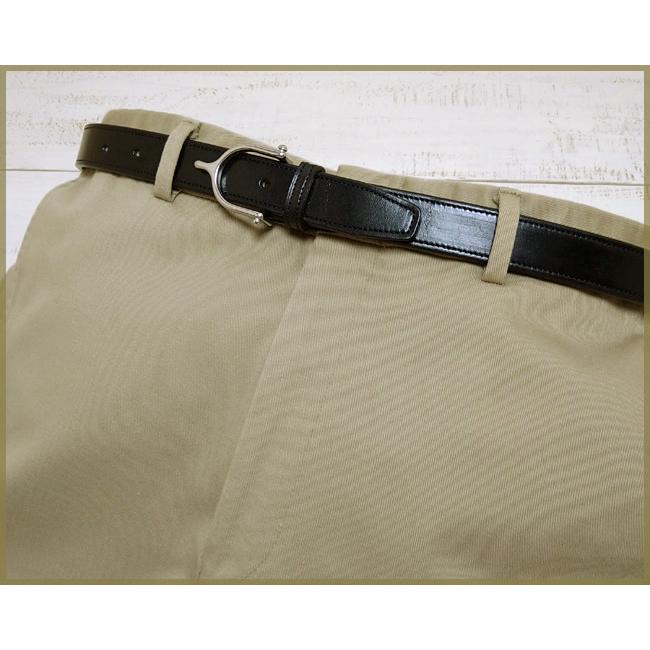 Tory Leather トリーレザー ブライドルレザーベルト ブラック 黒 1 Spur Buckle Belt Black Nickel ニッケル バックル 細幅 2.5cm 4.5mm厚 馬具 米国製_3