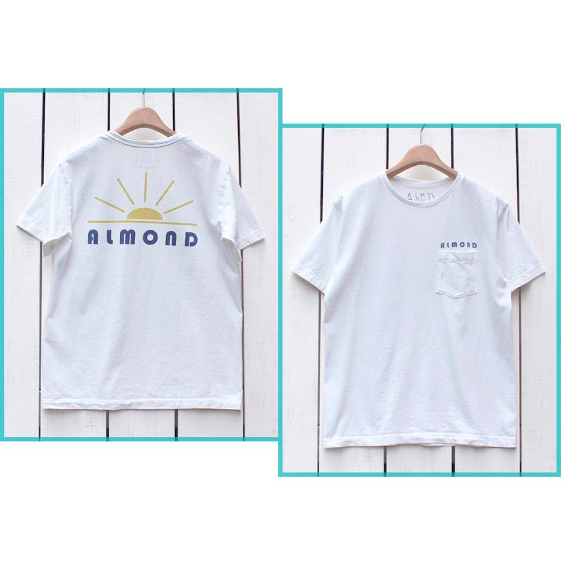 アーモンドサーフ プリントTシャツ ホワイト クリームイエロー 薄黄 Sunrise SS Pocket Tee White Sulphur Yellow Almond Surf コットン USA クリアランス | ALMOND（ファッション） | 03