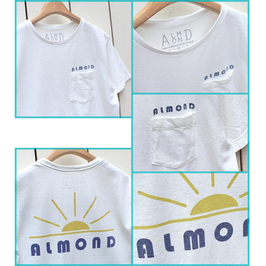 アーモンドサーフ プリントTシャツ ホワイト クリームイエロー 薄黄 Sunrise SS Pocket Tee White Sulphur Yellow Almond Surf コットン USA クリアランス | ALMOND（ファッション） | 04