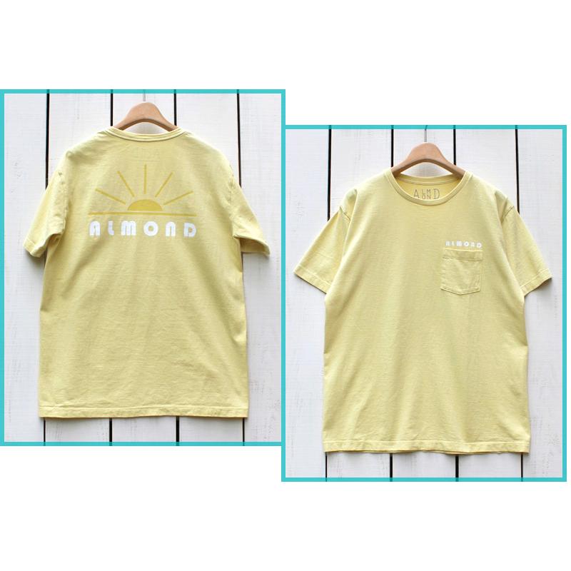 アーモンドサーフ プリントTシャツ ホワイト クリームイエロー 薄黄 Sunrise SS Pocket Tee White Sulphur Yellow Almond Surf コットン USA クリアランス | ALMOND（ファッション） | 05