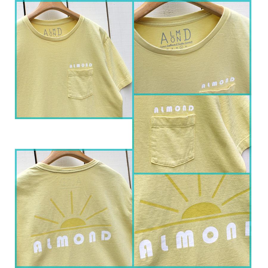 アーモンドサーフ プリントTシャツ ホワイト クリームイエロー 薄黄 Sunrise SS Pocket Tee White Sulphur Yellow Almond Surf コットン USA クリアランス | ALMOND（ファッション） | 06