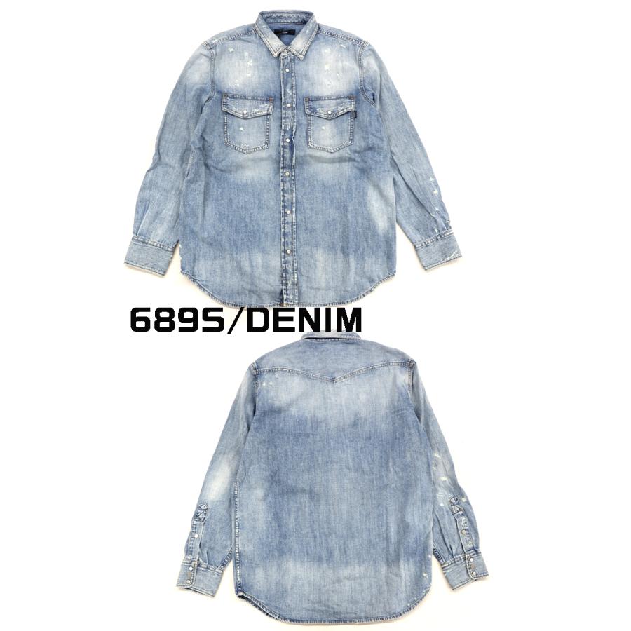 DIESEL ディーゼル メンズ 長袖 デニムシャツ D-ROOKE L/S SHIRT DENIM 