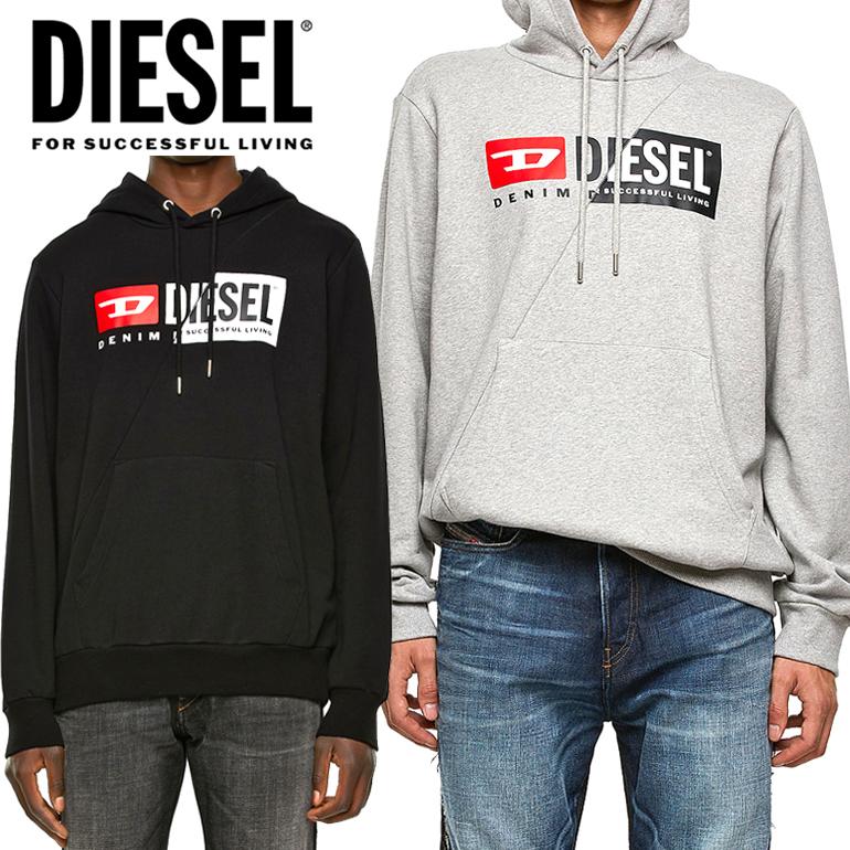 DIESEL ディーゼル メンズ パーカー フード S-GIRK-HOOD-CUTY スウェット プルオーバー 裏毛 ボックスロゴ｜beare-y