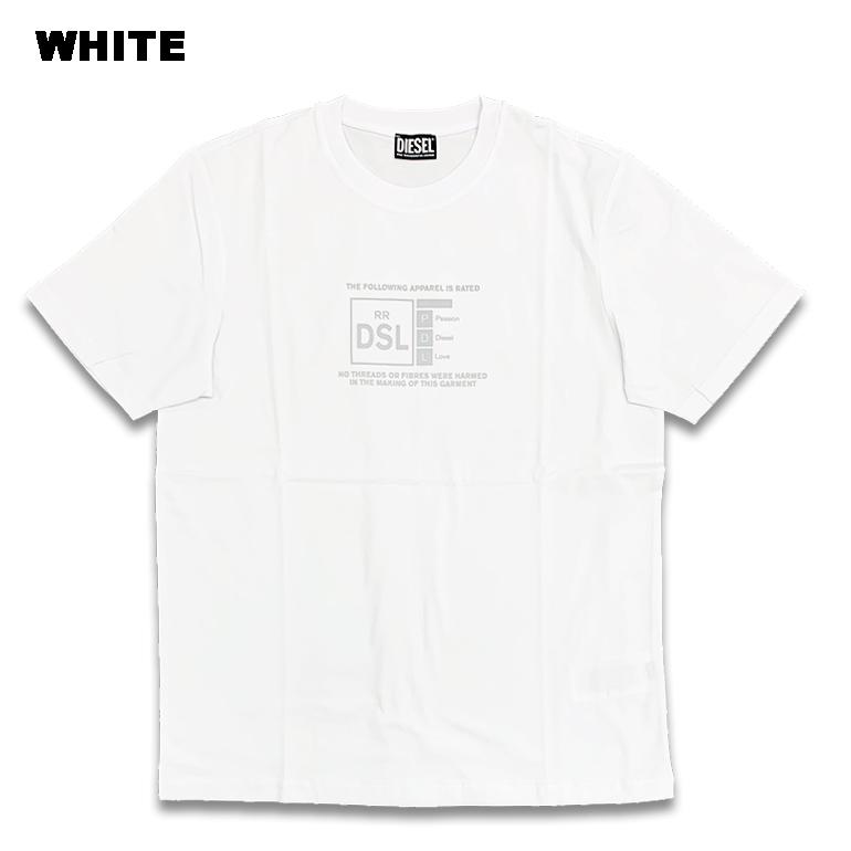 DIESEL ディーゼル メンズ ロゴ Tシャツ 半袖 【T-JUST-A35】 カットソー クルーネック ブラック ホワイト 黒 白 シンプル｜beare-y｜02