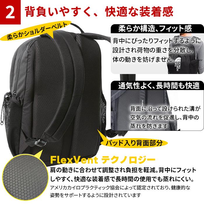 爆買 ノースフェイス リュック バックパック ボザー THE NORTH FACE 撥水 19L アウトドア 旅行 ブラック オレンジ BOZER NF0A52TBの画像