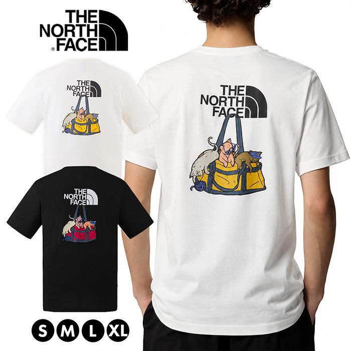 ノースフェイス メンズ tシャツ 半袖 ブラック ホワイト 綿100