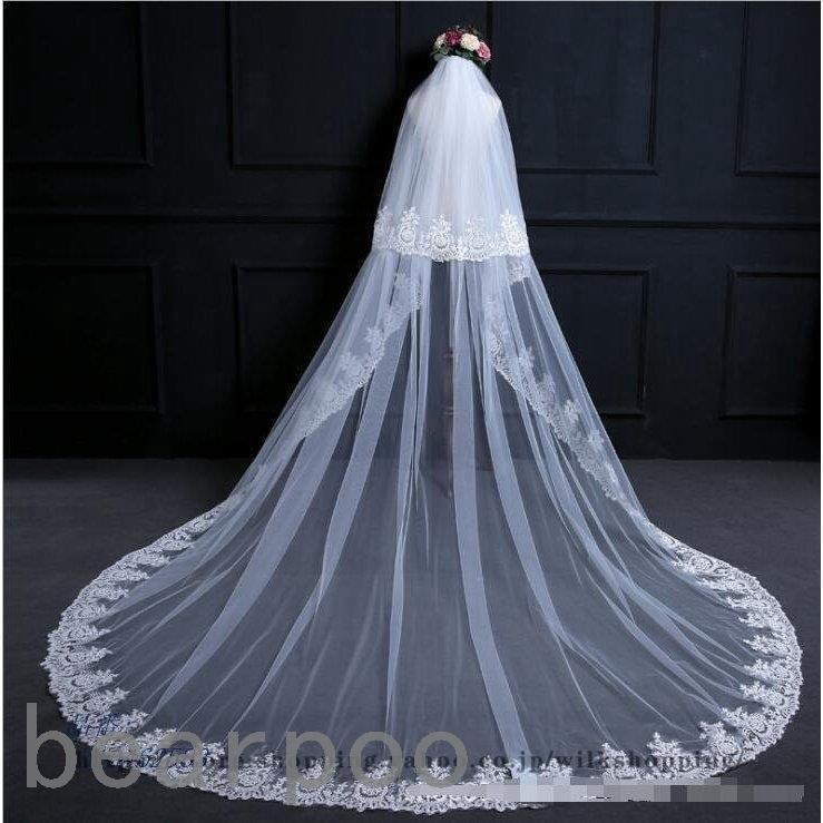 激安大特価 ロングベール ウエディングベール ダウンベール花柄レース刺繍ブライダル結婚式ベール花嫁披露宴 1 5 3 5mウェディング小物 二次会2枚 Aguasdepalmas Com Br