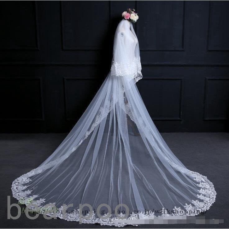 激安大特価 ロングベール ウエディングベール ダウンベール花柄レース刺繍ブライダル結婚式ベール花嫁披露宴 1 5 3 5mウェディング小物 二次会2枚 Aguasdepalmas Com Br