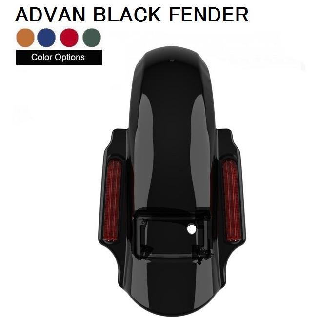 ADVANBLACK・ドミネーターストレッチリアフェンダー・ブラック 2014up ハーレーツーリング　DFNC-VB