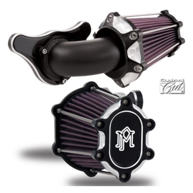 PM・2008〜電子スロットル・ツインカムモデル・FAST AIR エアクリーナー・ブラックコントラストカット【0206-2050-BM・1010-0986】
