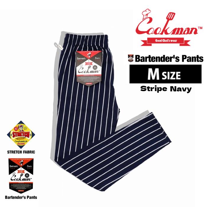 COOKMAN クックマン バーテンダーズパンツ Bartender's Pants Stripe Navy ストライプネイビー M 231
