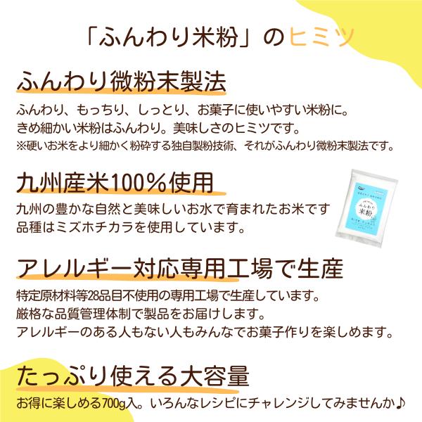 ふんわり米粉700g ミズホチカラ 製菓用 九州産 熊本製粉｜bears-shop｜03