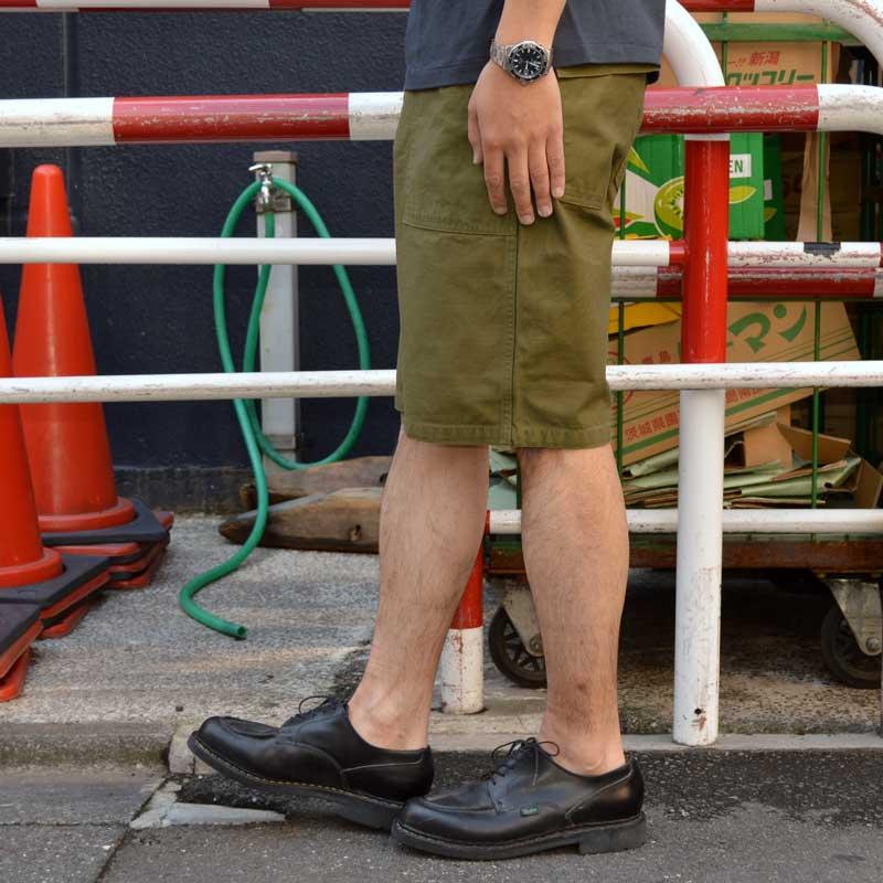 BUZZ RICKSON'S バズリクソンズ "BR51735" TROUSERS, MEN'S, COTTON SATEEN OLIVE GREEN QM SHADE 107, TYPE 1, CLASS SHORTS [ショーツ] | BUZZ RICKSON'S | 02