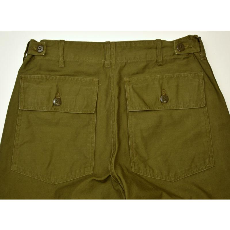 BUZZ RICKSON'S バズリクソンズ "BR51735" TROUSERS, MEN'S, COTTON SATEEN OLIVE GREEN QM SHADE 107, TYPE 1, CLASS SHORTS [ショーツ] | BUZZ RICKSON'S | 04