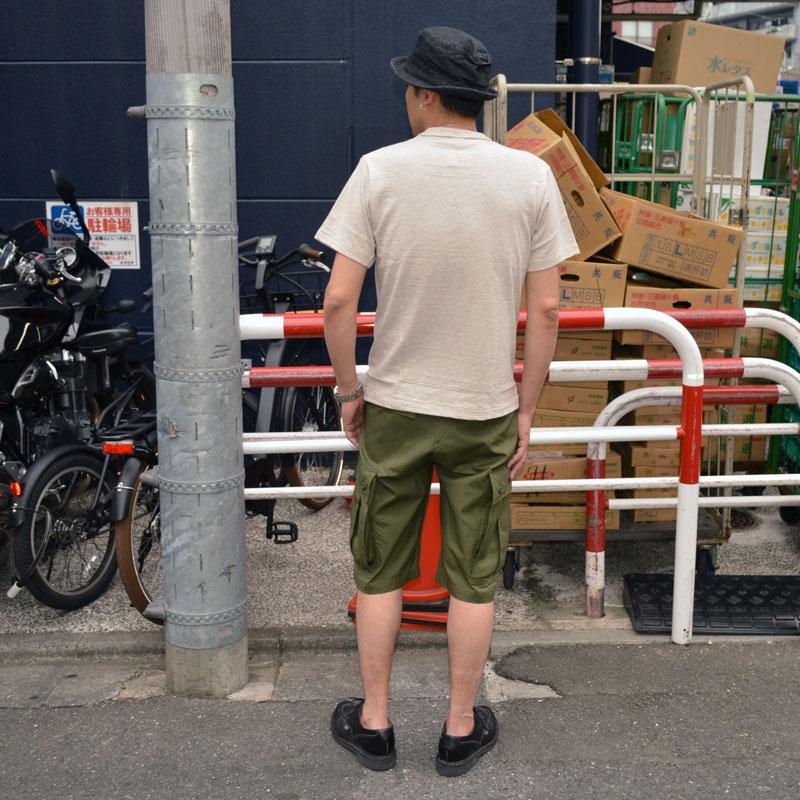 BUZZ RICKSON'S バズリクソンズ "BR51907" TROUSERS, MEN'S, COTTON WIND RESISTANT POPLIN, OLIVE GREEN, ARMY SHADE 107 SHORTS [ショーツ] | BUZZ RICKSON'S | 07