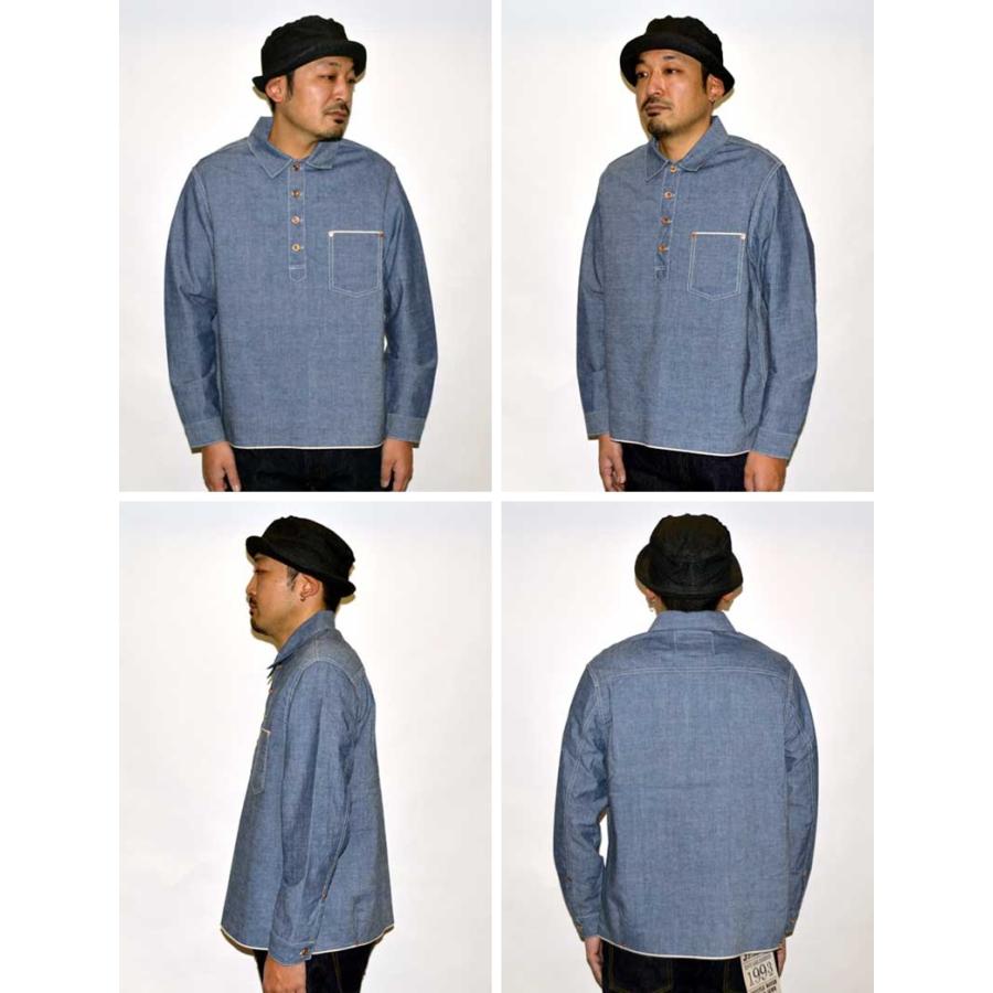 オンライン直接配達 FOB FACTORY F3487 シャンブレープルオーバーシャツ CHAMBRAY P/O SHIRT [L/Sシャツ]