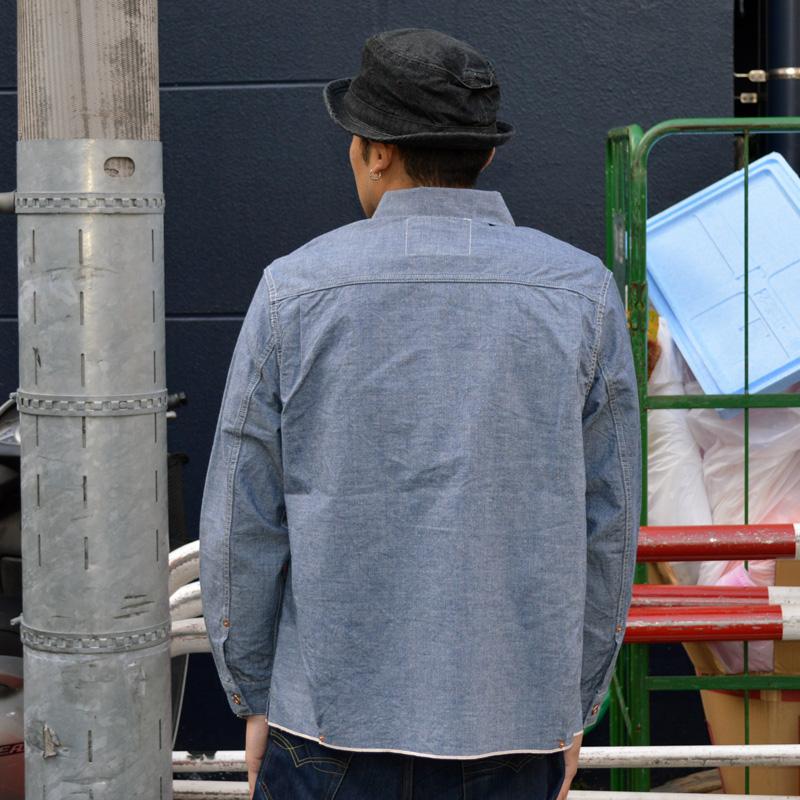 オンライン直接配達 FOB FACTORY F3487 シャンブレープルオーバーシャツ CHAMBRAY P/O SHIRT [L/Sシャツ]