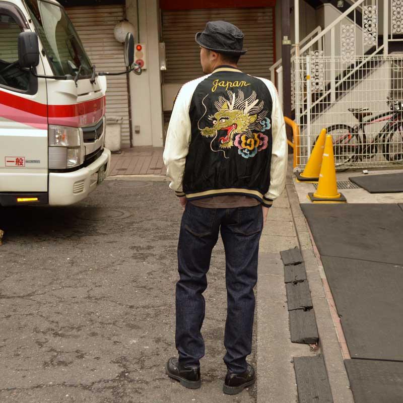 デ*ト様 スカジャン DRAGON」リバーシブルアセテート TIGER×GOLD 東洋スカジャン「RED ジャケット・アウター