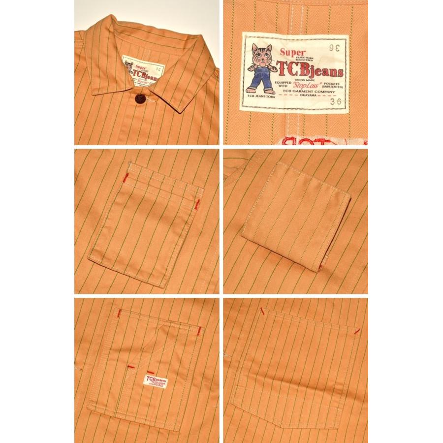 TCB jeans "Tabby's Coat Brown Soda Stripe" タビーズコート ブラウン ソーダ ストライプ 10oz ヘリンボーン ショップコート [アウター]｜bears｜04