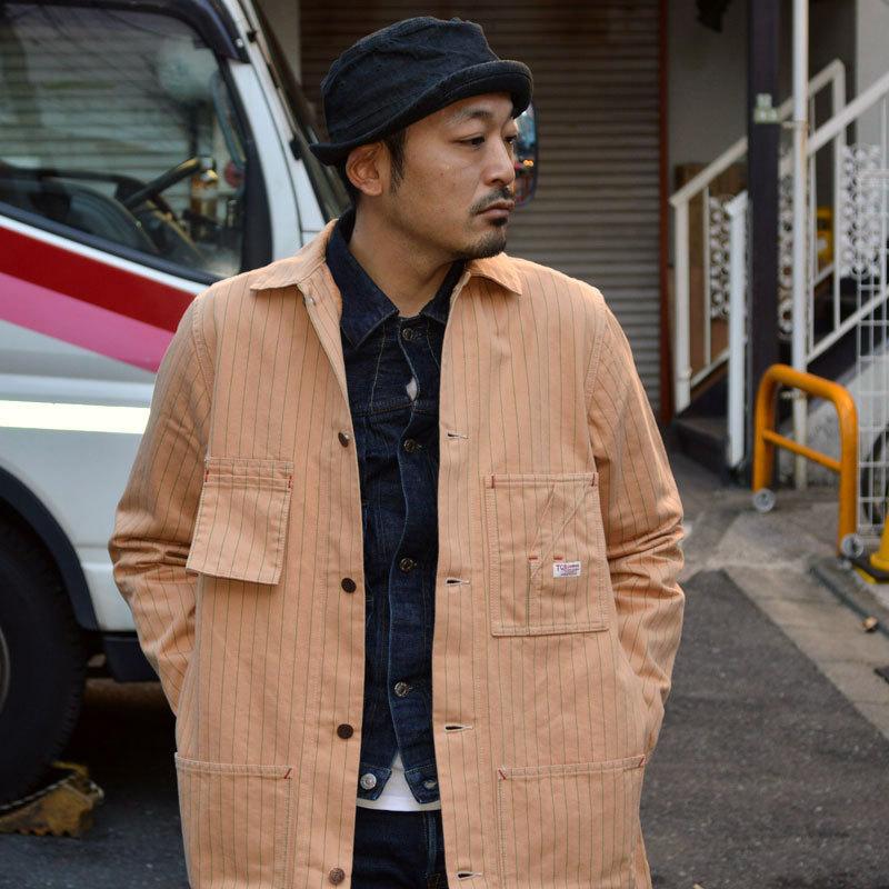 TCB jeans "Tabby's Coat Brown Soda Stripe" タビーズコート ブラウン ソーダ ストライプ 10oz ヘリンボーン ショップコート [アウター]｜bears｜10