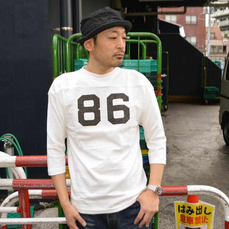 美品☆WAREHOUSE フットボールTシャツ 40 ホワイト WAREHOUSE（ウエアハウス） 