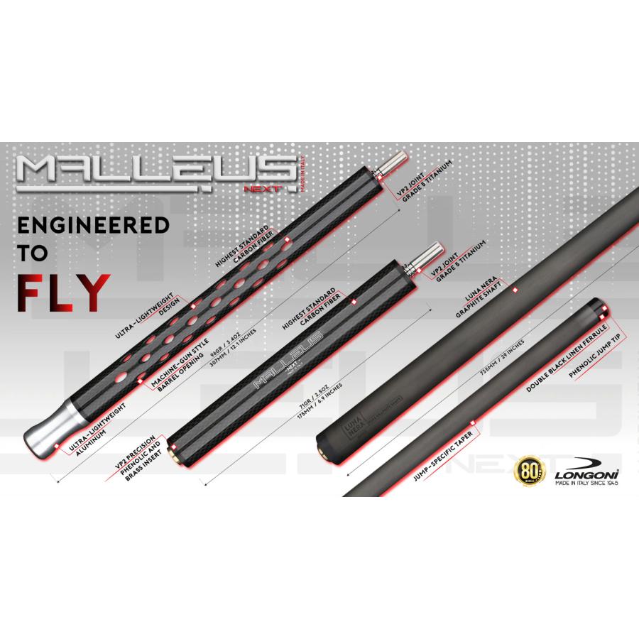 POOL CUE LONGONI MALLEUS NEXT - JUMP CUES ロンゴーニ ビリヤード
