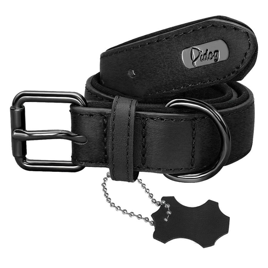 犬用首輪 わけあり 牛革使用 Lサイズ 黒 ブラック black かわいい