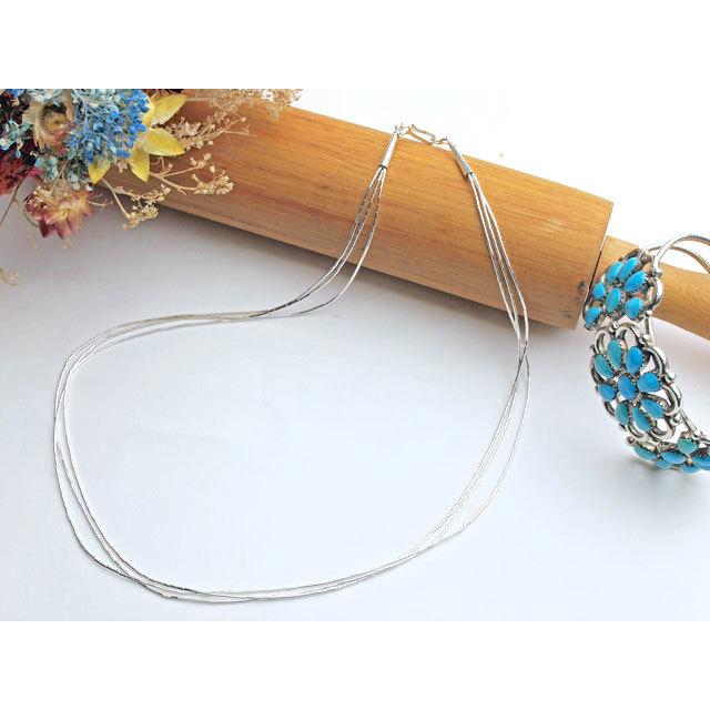 Indian Jewelry ナバホ リキッドシルバー・ネックレス 04-0087 3連 