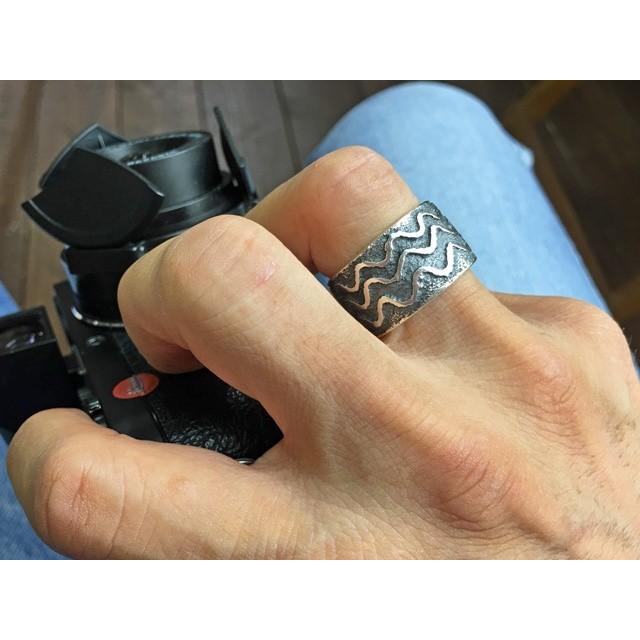 ホピリング　クリー・ラランス作　20号 Indian Jewelry ホピ 21-0317 スティーブ・ラランス作 『ウォーター