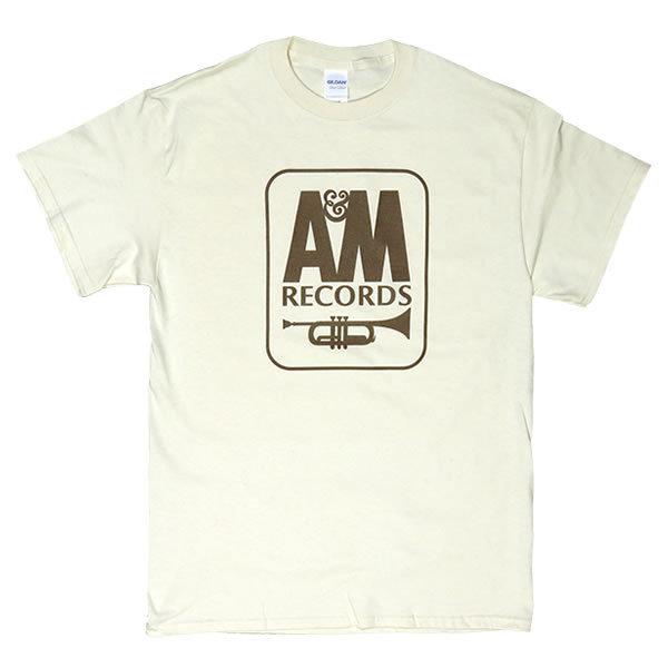 [Lサイズ]Ａ＆Ｍ Records（Ａ＆Ｍ レコード） ロゴＴシャツ 60s〜70s レーベル ベージュ｜beatbomb-tees