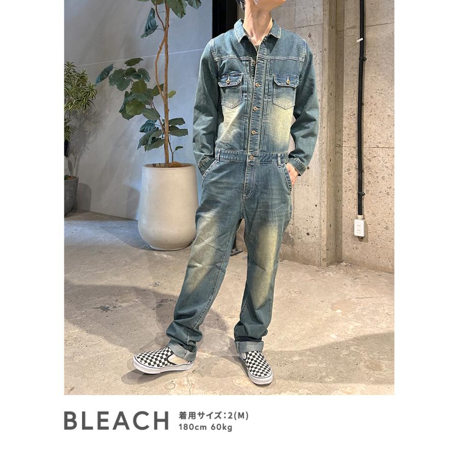 BEATJIVE ツナギ メンズ デニム カバーオール ジャンプスーツ