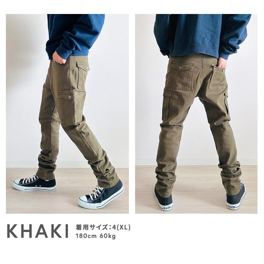 BEATJIVE カーゴパンツ メンズ ストレッチ スリム テーパード
