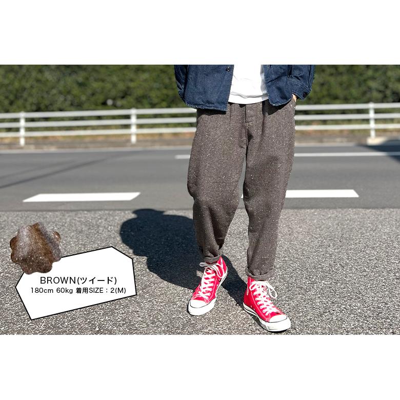 BEATJIVE シェフパンツ ワイドパンツ ツイード ヘリンボーン