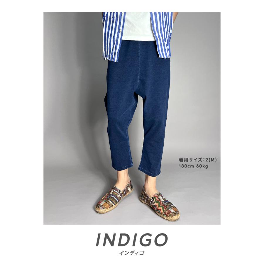 【L/BLUE】(M)インディゴクロップドパンツ 楽天市場】【ブランド直営】インディゴ クロップド パンツ（メンズ
