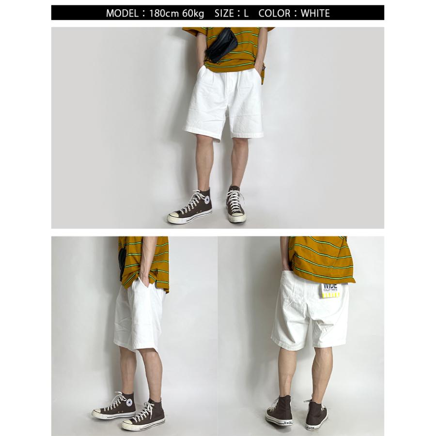 即日発送TRACY WIDE HALF トレイシー ワイド ハーフパンツビーイー BEATJIVE（ビートジャイブ） ツータック カラー ワイド ショートパンツ